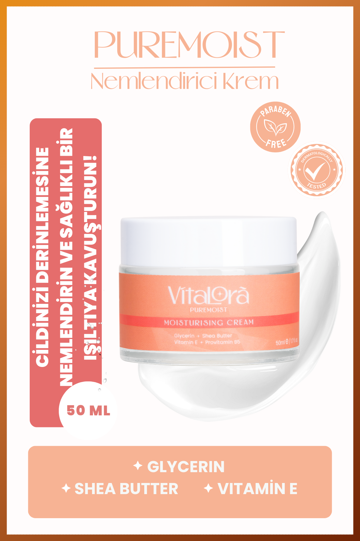 Vitalora PureMoist Yoğun Nemlendirici Krem